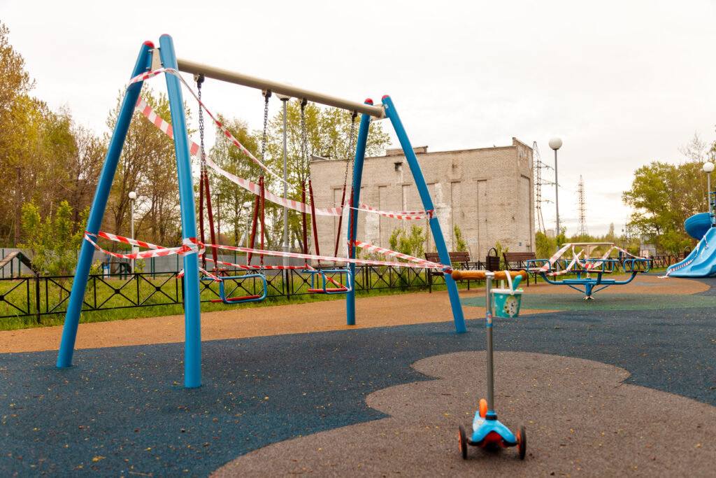 Children's Playground is closed due to pandemic, epidemic