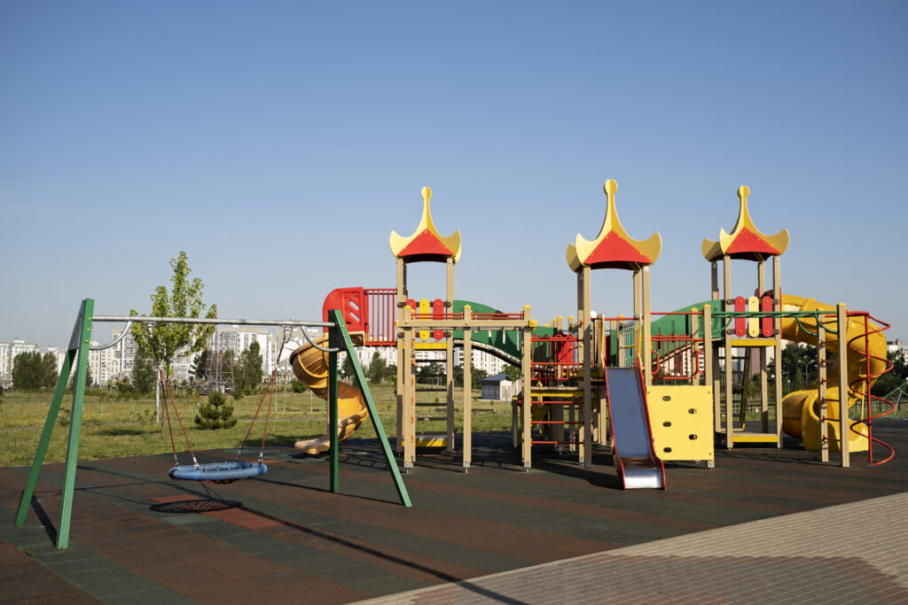 Outdoors colourful children playground